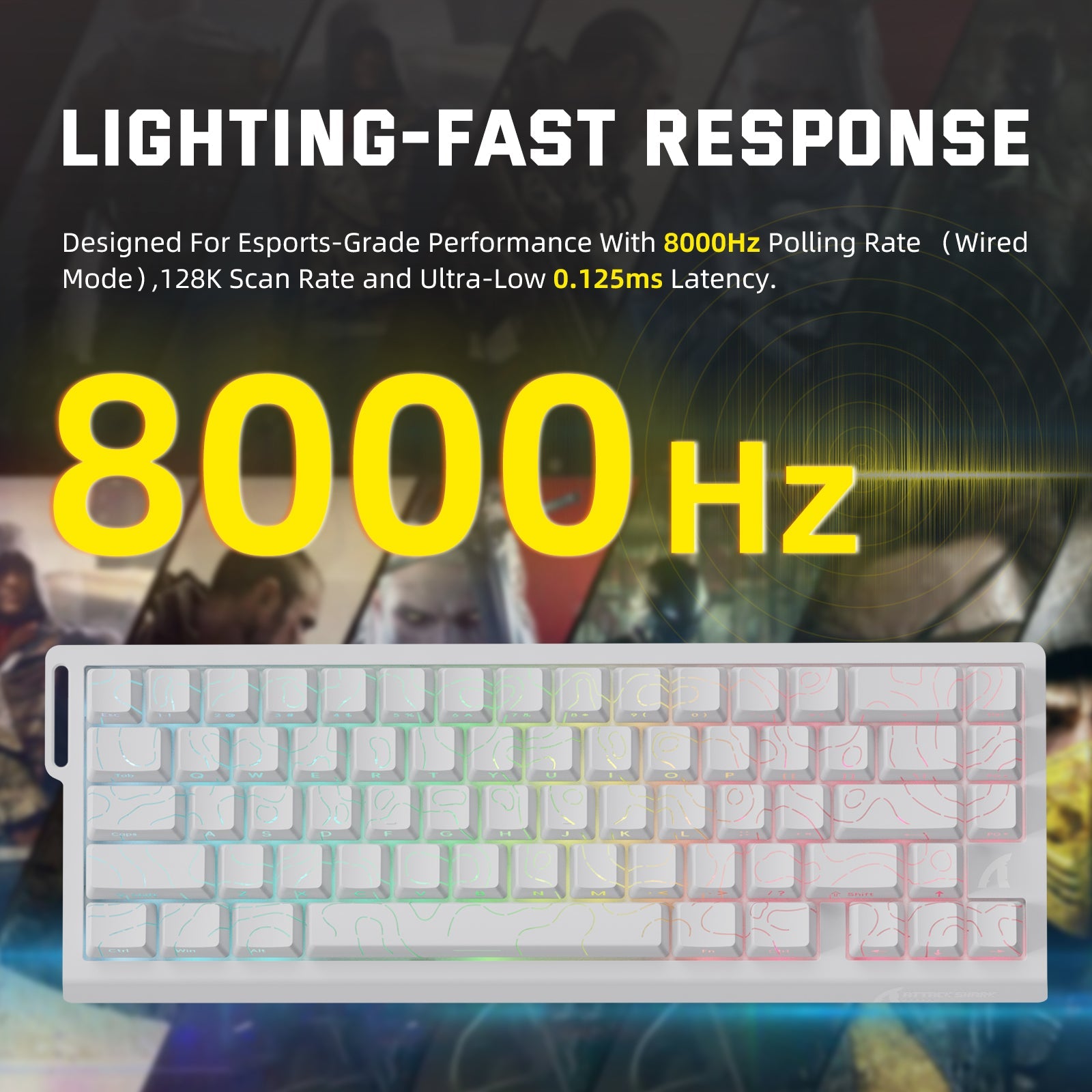 ATTACK SHARK X68PRO HE Wireless Rapid Trigger Keyboard Magnetic Switch
