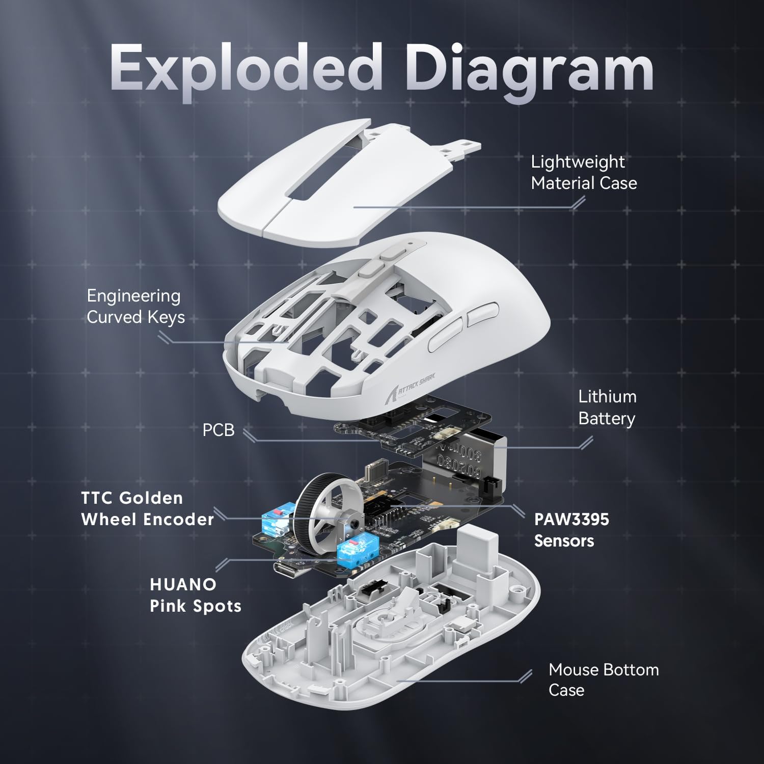 ATTACK SHARK X6 Three Modes Gaming Mouse With Charging Dock