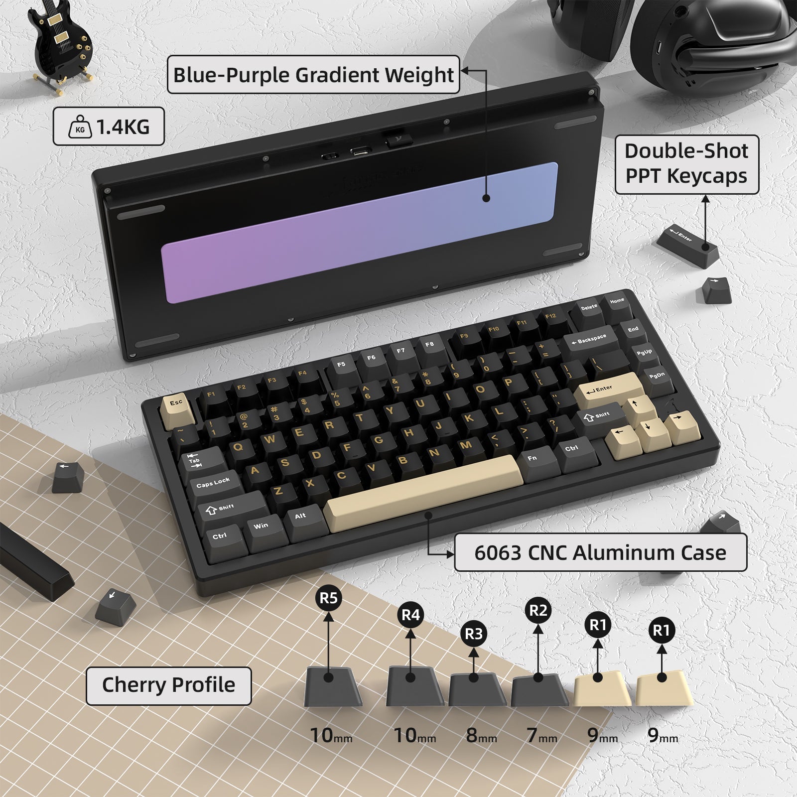 ATTACK SHARK X75 Full Aluminum Keyboard